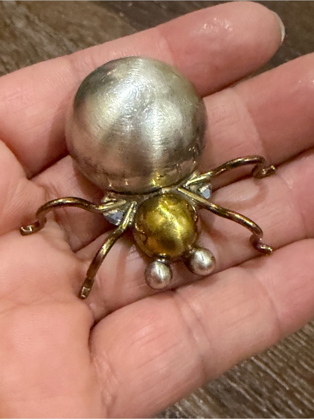 Vintage taxco Mexico 925 sterling silver spider brooch two tone - Picture 7 of 7